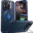 ESR for iPhone 16 Pro Max Case with Stash Stand, Camera Control, 23FT Military-Grade Shock-Absorbing Drop Protection, Compatible with MagSafe Accessories, Magnetic Cyber Series, Navy Blue