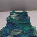 MEROKEETY Women's Summer Bodycon Tie Dye Dress Sleeveless Crew Neck Mesh Cocktail Party Maxi Dresses (Medium, Green)
