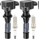 ECCPP UF540 4 ignition coils & 90083 4 iridium Spark Plugs 2006 2007 2008 2009 2010 2011 2012 2013 for Mazda 3/3 Sport/6/CX-7/MX-5/MX-5 Miata L4 2.0L 2.3L 2.5L C1683 UF540