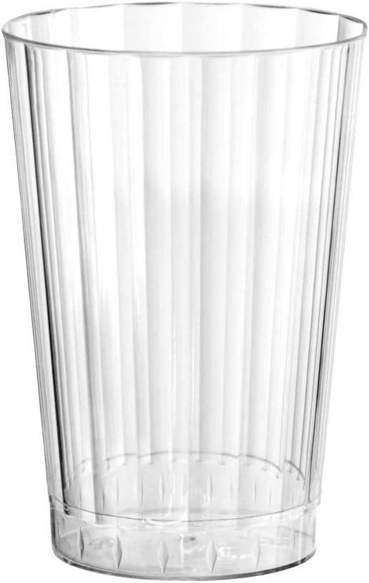 Party Essentials Deluxe/Elegance Hard Plastic Party Cup/Old Fashioned Tumbler/Cocktail Glass, 10 oz., 80 Count, Clear