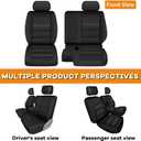 Front Seat Covers for Toyota Tacoma 1995-2000 60/40 High Front Bench Custom Fit Full Set Faux Leather Black