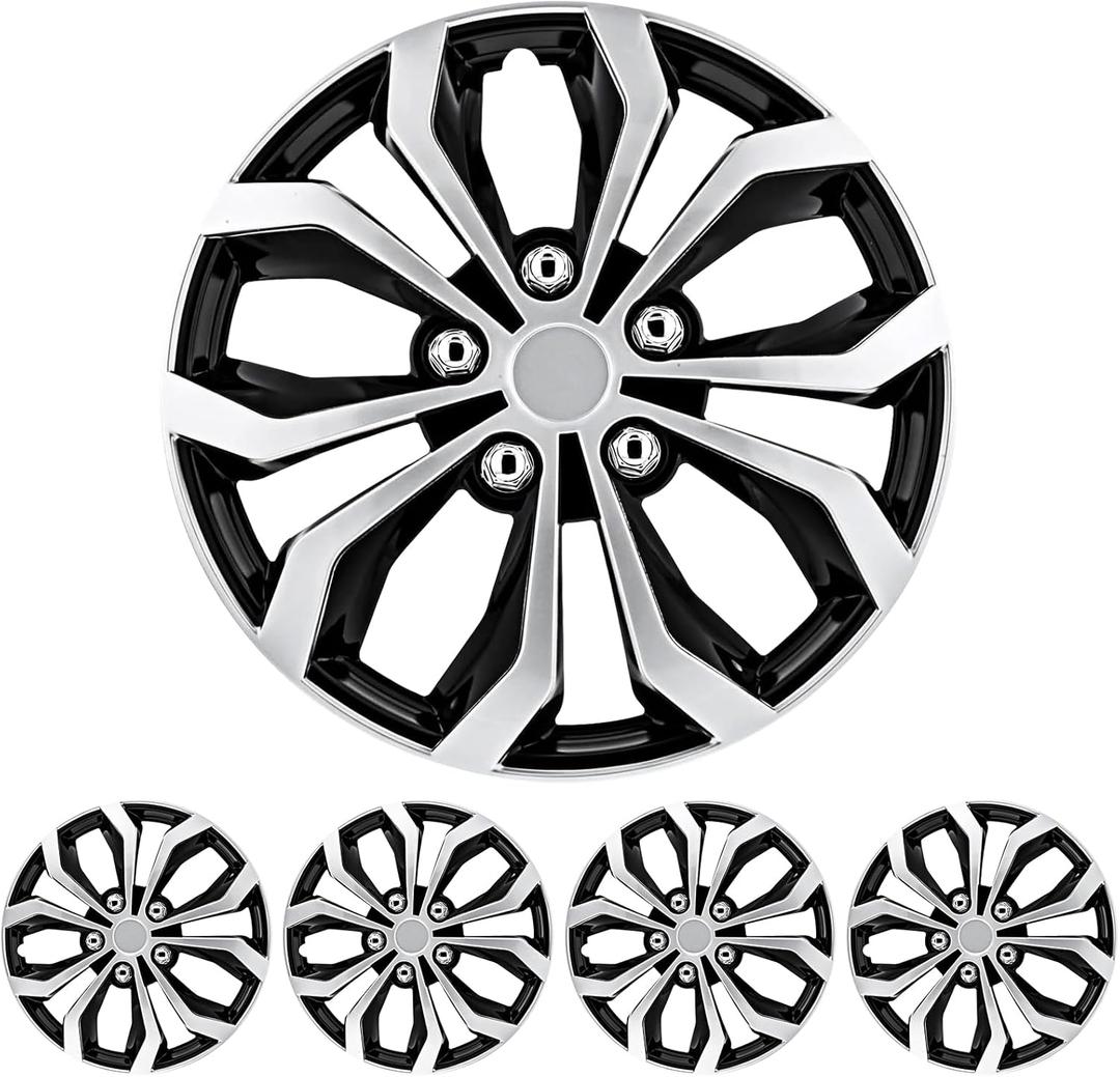16 Inch Hubcaps, Universal Fit Wheel Covers for Cars, Set of 4, Fits Most Cars