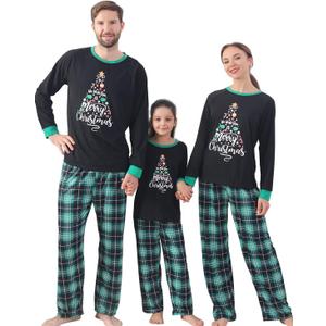 ANGELGGH Family Pajamas Matching Sets, Cute Christmas Printed 2 Piece Sleepwear, Holiday PJs Jammies for Couples/Women/Men (XL)