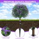 4-Pack Artificial Lavender Topiary Balls, Ground Spikes, UV Resistant | 4-Pack artificial lavender topiary balls with ground spikes; UV resistant, maintenance-free for indoor/outdoor garden dcor