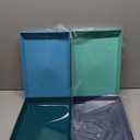 US Acrylic Coastal Plastic Serving Trays (Set of 4) 15 x 10 | Large Unbreakable Reusable Rectangular Party Platters | Serve Appetizers, Fruit, Veggies, & Desserts | BPA-Free & Made in USA