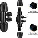 20 Pcs 1/2 to 1/4 Inch Drip Irrigation Fittings 4-way Drip Irrigation Tubing Barbed Tee Connectors with Anti-Leak Lock Nut Barbed Reducer System for Garden Outdoor