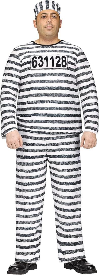 Fun World Jailbird Adult Costume, Plus Size