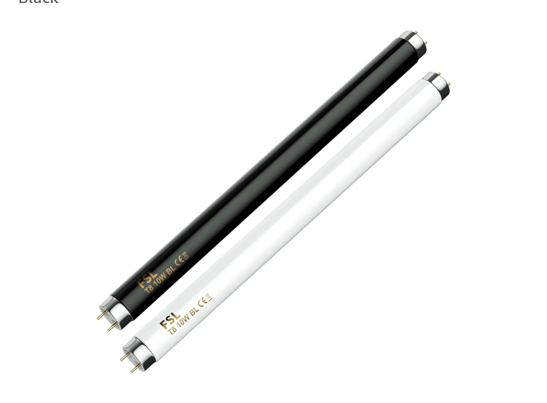 2 Pack Bug Zapper Replacement Light Bulb, BL T8 F10W Light Tube for 20W Indoor Electronic Mosquito Zapper, 13 inch UV Lamp Replacement Bulbs Compatible with 20W Bug Zapper, White & Black