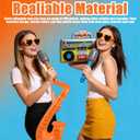 24 Pcs Inflatable Instruments Party Props Set Inflatable Guitar Microphone Saxophone Bass Recorder Piano Theme Rock Decorated Vintage Period Party