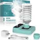 Travel Humidifier, Portable Small Humidifier for Plants, Bedroom, Office, Hotel or Car, 5000mAh Battery Operated Mini Cool Mist Humidifiers, Quiet 23dB, Auto-off, Night Light & BPA-Free, Green