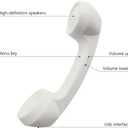 Retro Phone Handset with Wireless Bluetooth and USB Handsets for Cell Phones Radiation-Proof Comfortable Call (White)