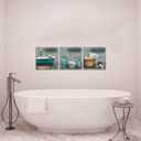 DuoBaorom Bathroom Wall Art Teal Bathtub Relax Signs Washroom Decor 12x12inchx3pcs
