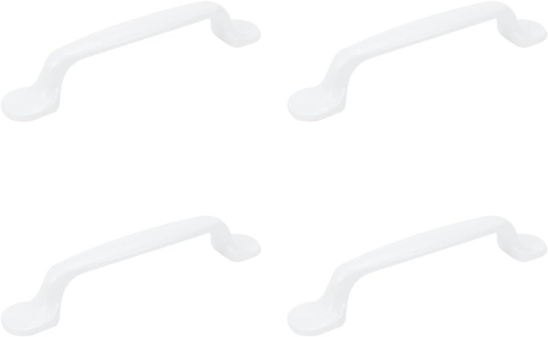 4Pcs 5.16" Arch Bow Cabinet Pull,Bridge Type Closet Door Cabinet Hardware Aluminum Handle Pull,Hole Dia.3.78"/96mm,White