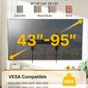 monTEK Ultra Slim Fixed TV Wall Mount Bracket for 4395" Flat & Curved TVs, Super Low Profile 0.95" from Wall, Holds 150 lbs, Supports VESA 800x400, Fits 16"/18"/24"/32" Studs