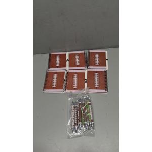 kaixiaoru  Football Party Favor Pens Gifts Bulk, Football Themed Multicolor Ballpoint Pen 4-in-1 Design with keychains Notebook for Valentine Gifts, Prizes and Goodie Bags Stuffers