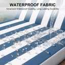 Crestlive Products Waterproof Chaise Lounge Cushions Set of 2, Fade Resistant Outdoor Patio Furniture Lounge Chair Cushion, 80" L x 23" W, Waterproof Navy on White, 80X23