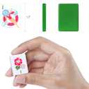 American Mahjong Tile Set, 160 Green Engraved Tiles with Mah-jongg Accessories and Tile Bag, Mahjong Set for Beginners