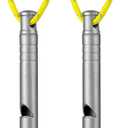 TISUR Titanium Emergency Whistle,120db Safety Whistle with Lanyard,Outdoor Survival Small Whistle for Life Saving,Hiking,Pets Training,Coach Sports (Gray-2PCS)