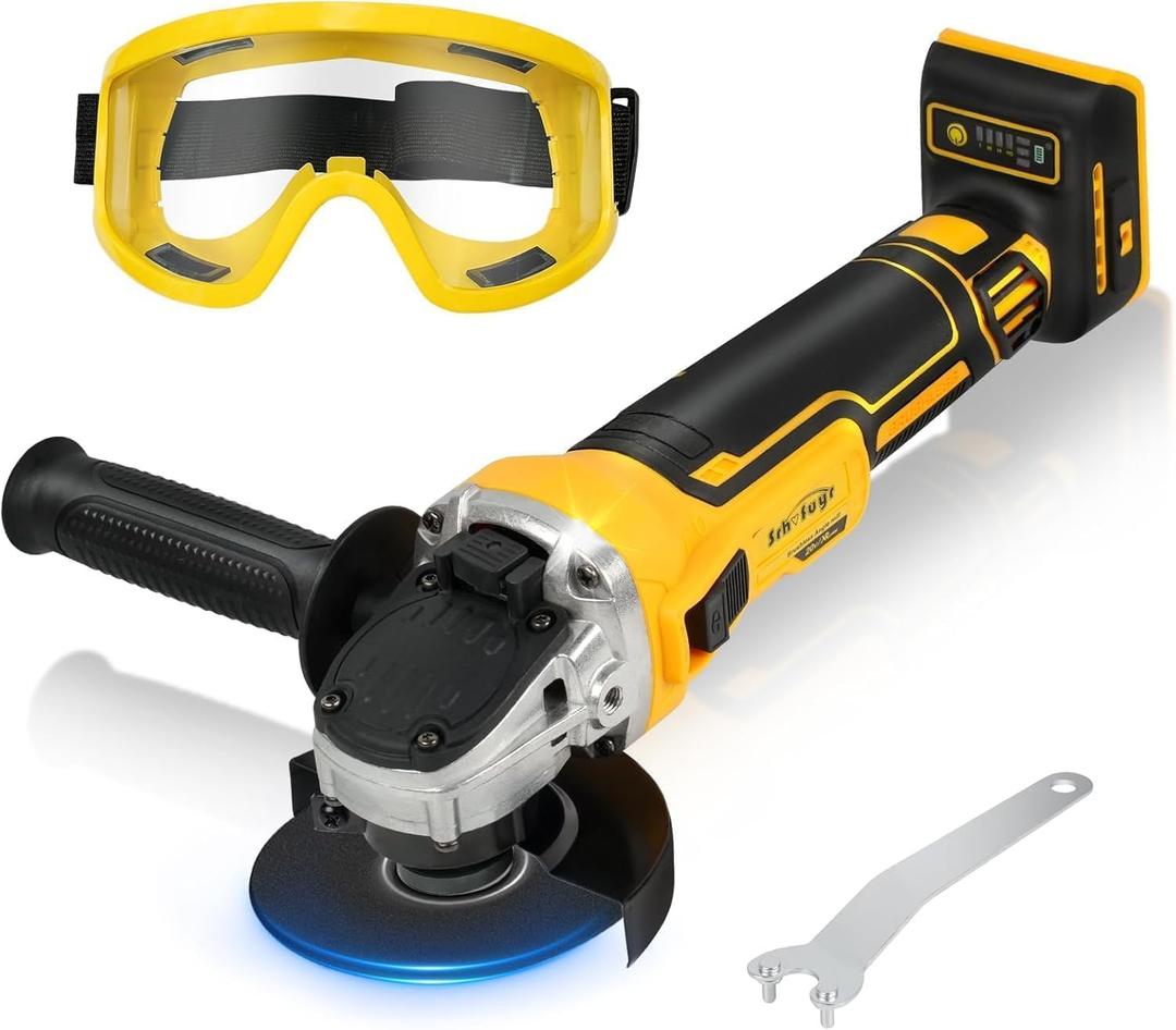 Cordless Angle Grinder for Dewalt 20V Battery (No Battery) 4-1/2" Blades Brushless Grinder,3 Variable Speed Up to 10000 RPM Battery Powered Angle Grinderfor Cutting, Griding, Polishing