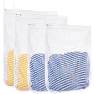 4 pcs Durable Honeycomb Mesh Laundry Bags for Delicates 16" x 19" (2 Large) 12" x 15" (2 Medium)