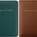 2 Pcs Passport Cover Holder for Travel Waterproof Leather Passport Wallet Case Book Travel Cruise Essentials for Women Men | 2 Pieces