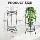 Kavlium Plant Stand Indoor OutdoorTall Black Metal Rustproof Stable Plant Stands2 Tier 27.1 inch Multiple Plant Rack Holder Rack Flower Pot Stand Heavy Duty Plant Shelf