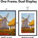 Americanflat 16x22 Poster Frame - Matted to 12x18 - Slim Molding - Black