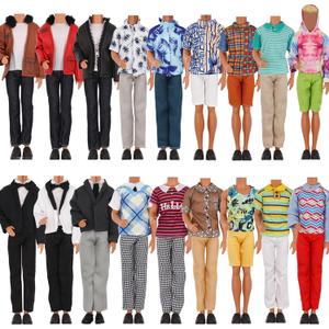 EuTengHao Doll Clothes for 12 Inch Boy Dolls with Jeans Leather Jackets Shorts Suits Sweatshirts T-Shirts Fashion Clothes for 12'' Boy Doll (6 Sets, Random Style)