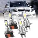 Upgraded LED Headlight Bulbs for Mercedes-Benz GLK350 2013 2014 2015, H15 High and H7 Low Beam, 6000K, Plug and Play, Pack of 4