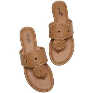 katliu Women's Flat Sandals Flip Flop Sandals Dressy Thong Sandals Size 9