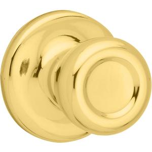 Kwikset Mobile Home Interior Passage Door Knob, Handle For Closet and Hallway Doors, Non-Locking Doorknob in Polished Brass (Pack of 1)
