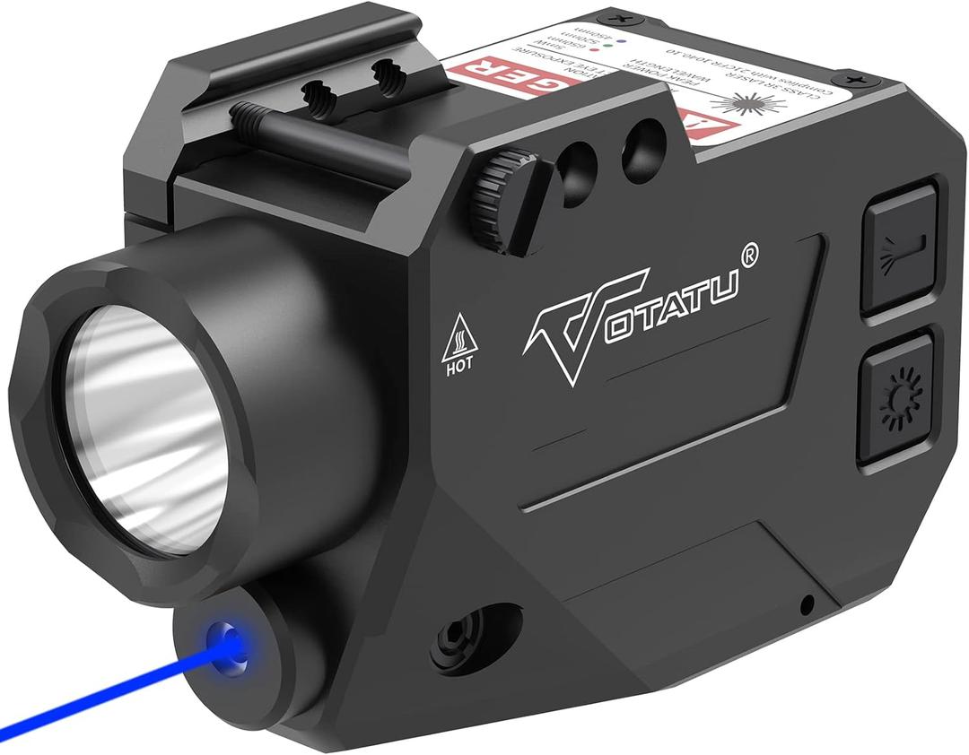 VOTATU H2L Series Laser Light Combo, Magnetic Rechargeable 1000 Lumens Strobe Weapon Light with Blue Green Beam Laser Sight for Pistol Handgun