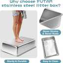 Stainless Steel Litter Box,19.7"x13.7"x6" Large Metal Litter Box for Kitty/Cat, Easy to Clean, Non Stick Litterbox No Smell for Adult Cats