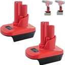 2PCS for M18 to for M12 Battery Adapter, for Milwaukee 18V to 12V Converter, Convert for Milwaukee 18V Battery to 12V Battery Tools