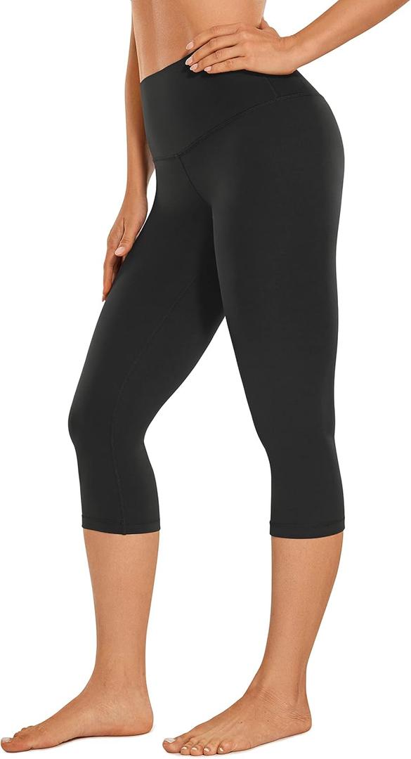CRZ YOGA Womens Butterluxe High Waisted Capris Workout Leggings 17 Inches - Lounge Buttery Soft Yoga Pants (White, S)