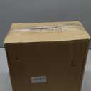 MDesign Metal Freestanding Slim Toilet Bowl Brush and Holder + Rectangle Narrow 5 Liter / 1.3 Gallon Step Pedal Trash Can Wastebasket for Bathroom - Small, Compact Design - Set of 2 - Bronze