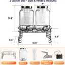 2 Gallon Drink Dispensers for Parties, 2 Pack Glass Beverage Dispenser with Stand & 18/8 Stainless Steel Spigot, Lemonade Jug for Wedding, Picnic, BBQ