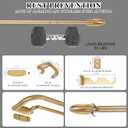 Double Curtain Rods Warm Gold,Room Darkening Drapery Rod for 48-84 Inches,Adjustable 3/4 Inches Front and 5/8 Inches Back Quality Metal Rod for Window,Wrap Around Design