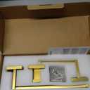 TURS Brushed Gold 3-Piece Bathroom Hardware Set Stainless Steel Gold Hand Towel Holder Toilet Paper Holder Towel Hook Wall Mounted.