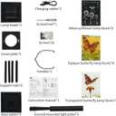 Outdoor Solar Lanterns, 2 Pack Hanging Solar Lights Waterproof, with Type-C Charging Port and Ground-Mounted Light Poles, Sunflower Decorative LED Lanterns Maintain 10 Hours of Lighting (2Pack)