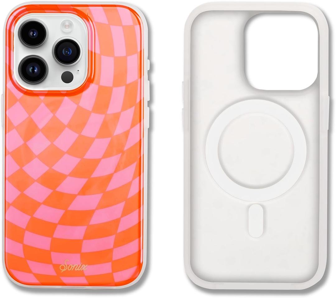 Sonix Case for iPhone 15 Pro | Compatible with MagSafe | 10ft Drop Tested | Checkered | Checkmate Pink