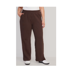 Old Navy Dynamic Fleece Wide-Leg Trouser Pants Womens (Brown, Medium)