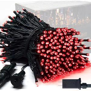 JMEXSUSS 250 LED Red Valentines Day Lights Indoor Outdoor Waterproof with 8 Modes, 91.5ft Expandable Red Christmas String Lights for Bedroom Tree Patio Garden Party Holiday Decorations