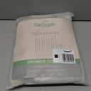 eachope Long No Hook Tufted Chevron Striped Shower Curtain with Snap-in Fabric Liner set-71Wx80H(78H),Cream Hotel Grade Boho Style Shower Curtain with See Through Top Window, Water Repellent