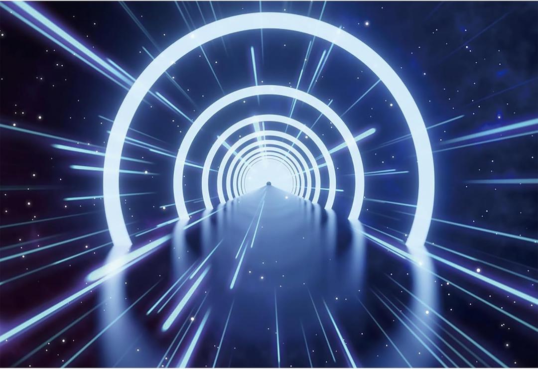 10x8ft Science Fiction Backdrop Time Tunnel Interstellar Travel Outer Space Through Space Photography Background for Birthday Party Portrait Studio Prop Vinyl Wallpaper
