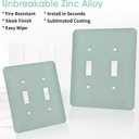 Light Switch Cover Metal Wall Plate Ash Gray,Glossy Finish,Unbreakable Zinc Alloy,2-Gang 5''x4.5'' (Gray, Double Toggle)