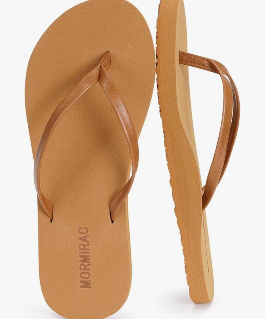 Womens Slim Leather Comfortable Flip Flops Summer Beach Thong Sandals Arch Support Non Slip 7