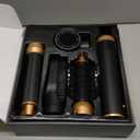 5 in 1 Blow Dryer Brush, Upgrade Hair Dryer Brush Air Curler Air Curling Wrap Styler, Detachable Hot Air Brush Negative Ion Curling Brush Iron, Hair Styling Tools for Drying Curling Straightening (Black Gold)