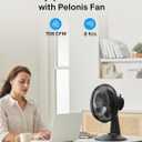PELONIS Table Fan 12-Inch, 120 Oscillating Table Fan Small Portable Electric Plug-In Desk Fan with 3-Speeds, 126 Adjustable Tilt Head for Bedroom and Office Black