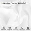 4 Pack 90 Inch White Round Polyester Tablecloths - Wrinkle & Stain Resistant, Ideal for Weddings, Banquets, Parties